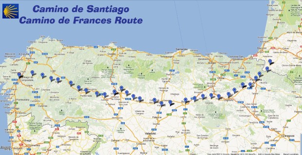 Camino de Santiago - Camino de Frances Map